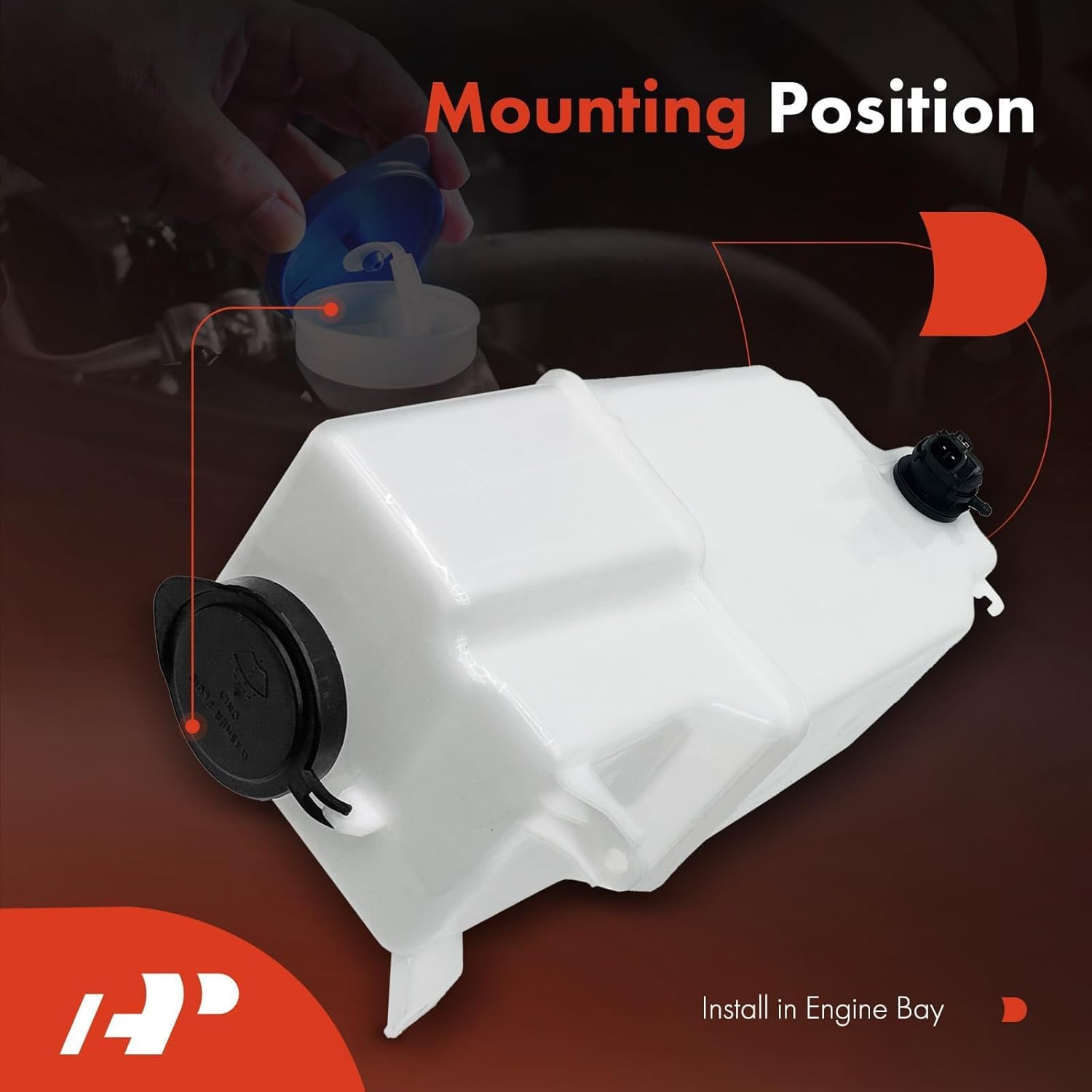A-Premium Fit for Toyota Tacoma 2005-2015 Windshield Washer Reservoir with (Cap/Washer Pump/Hose), Replace# 8531504090