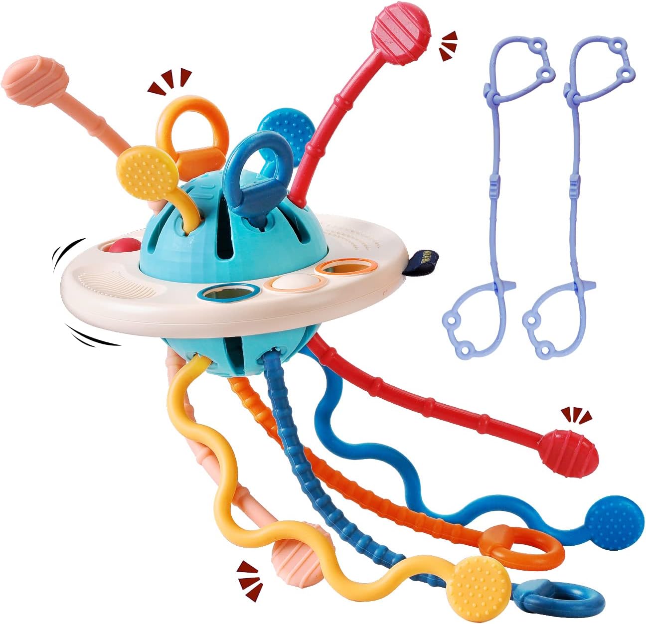 Montessori Baby Toys 612 Months, Silicone Pull String Sensory Teething