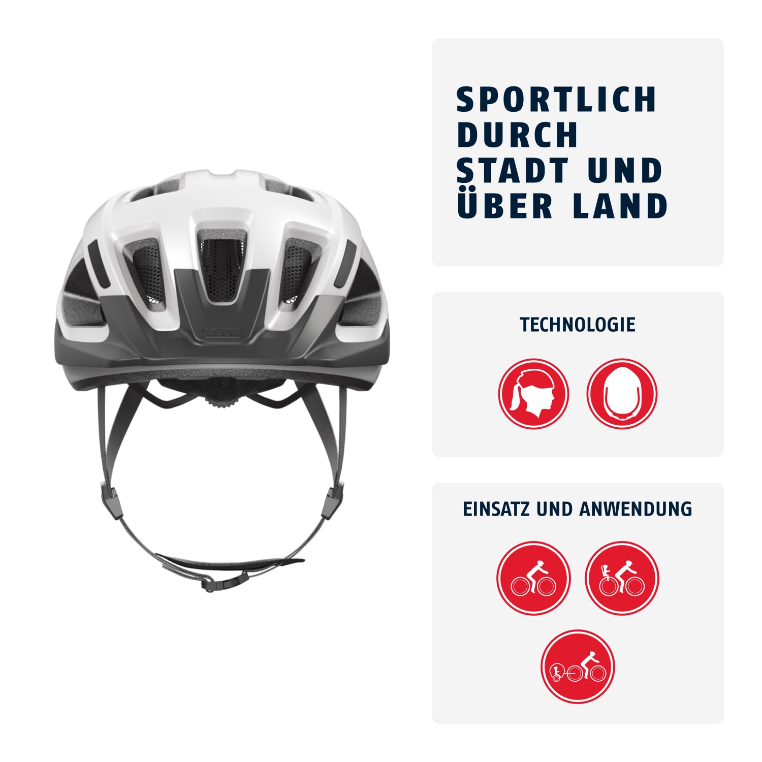 ABUS Fahrradhelm Aduro 3.0 LED - Sportiver City-Helm in stilvollem Design für alltägliche und sportliche Touren - mit Rücklicht - für Damen und Herren