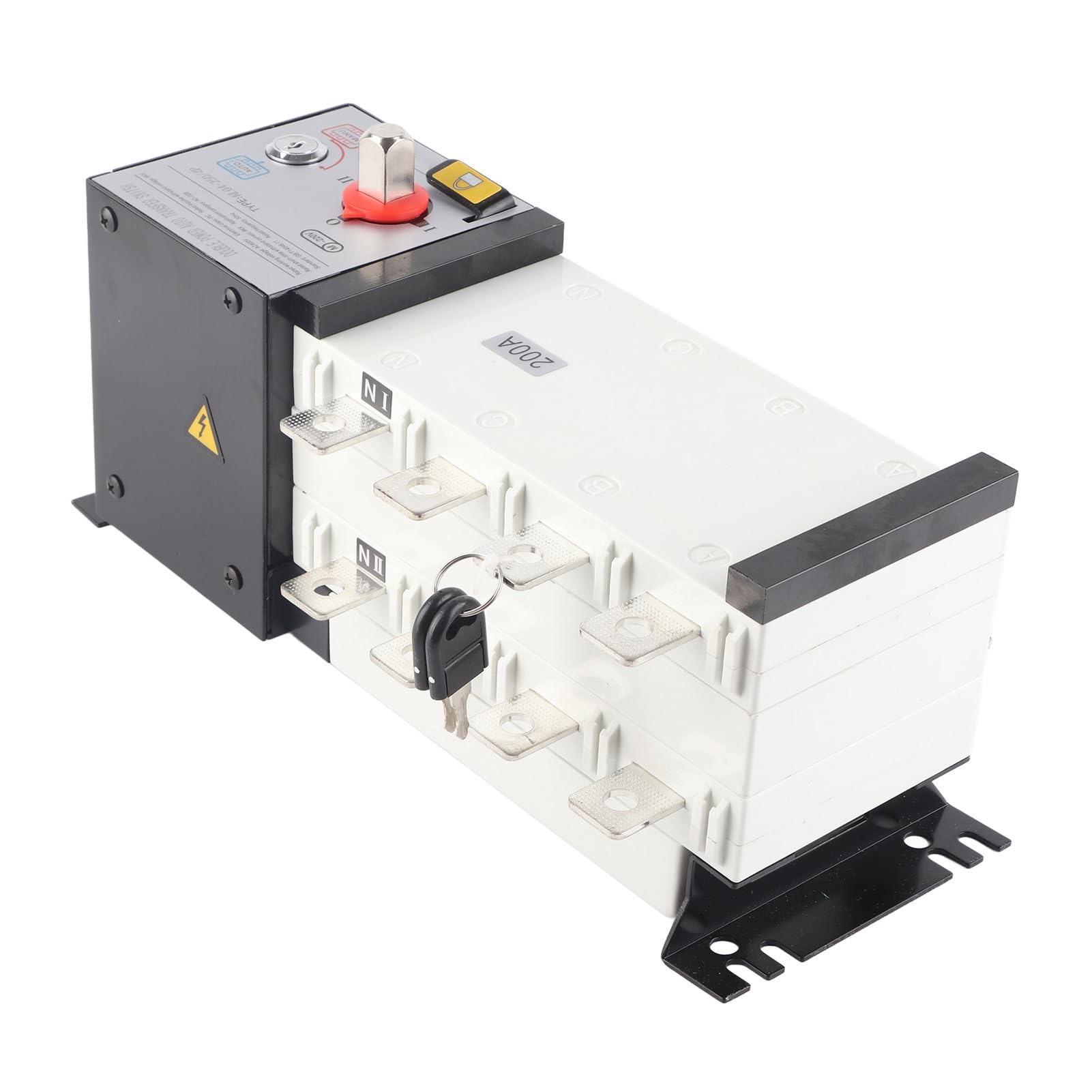 AMONIDA Automatischer Dual-Power-Transferschalter, Mikromotorsteuerung, 4-Betrieb für öffentliche Gebäude, AC400V, Doppelfunktionalität (200A)