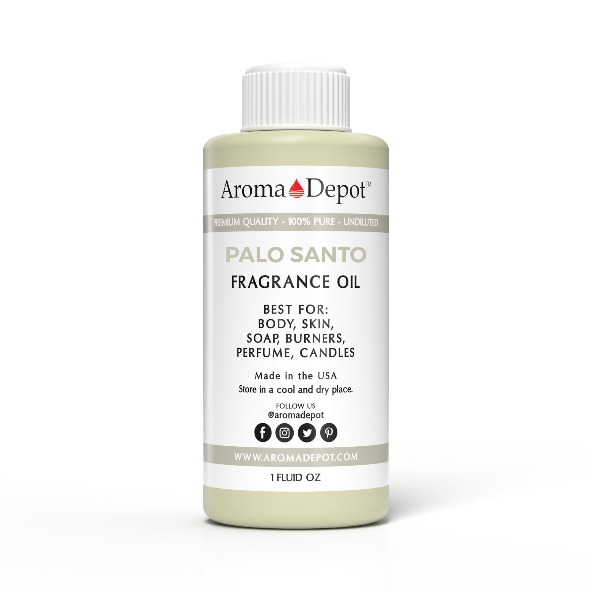 Aroma Depot Palo Santo 1 oz. Fragrance Oil I Perfume I Skin Oil I Scented. DIY Projects Such as Candles, Bath Bombs, Body Butters, Creams &amp; Lotions. For Diffuser, Burners, or Warmers.