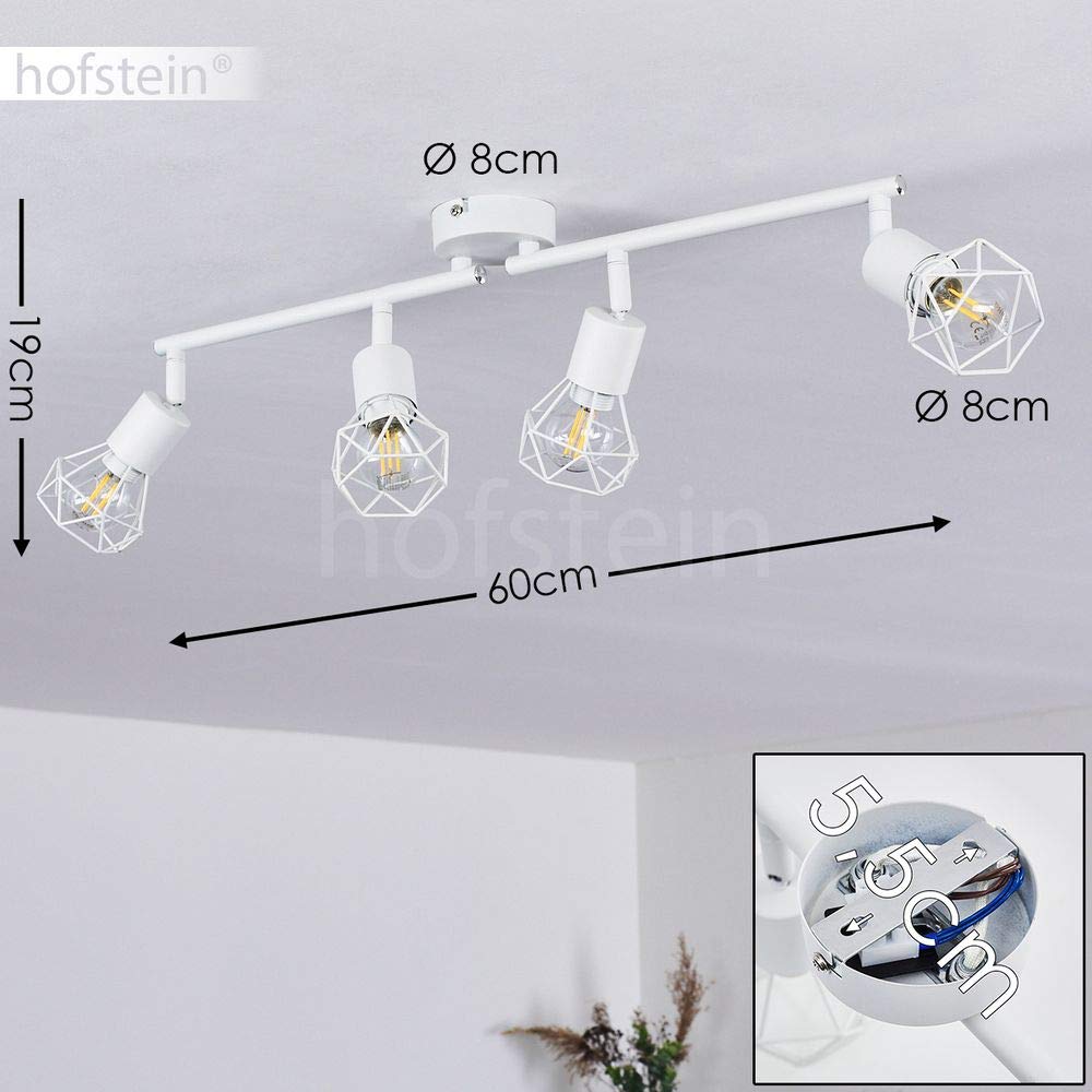 Baripada Deckenleuchte Im Retro-Look – 4 Verstellbare Spotlichter Mit Gitteroptik Für Coole Lichteffekte