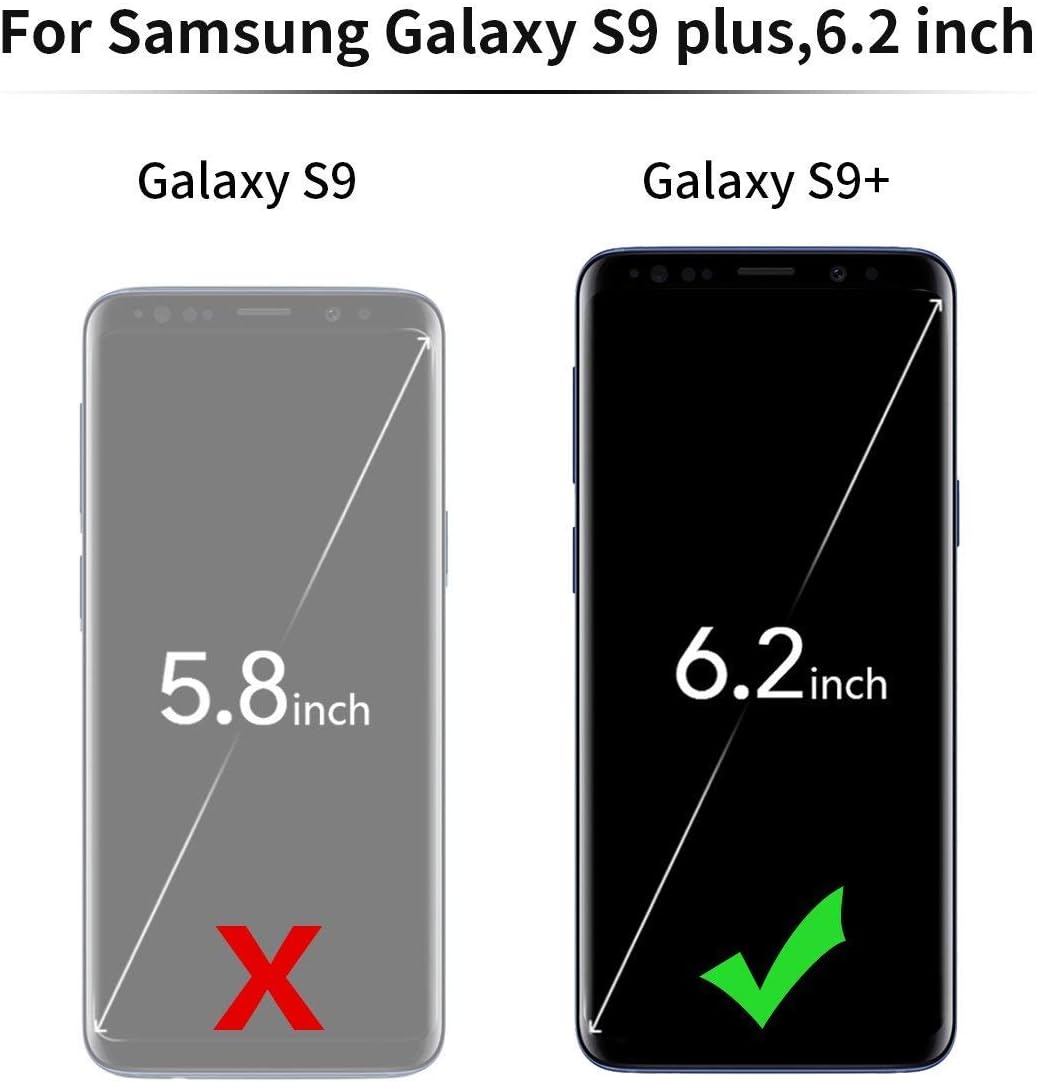 ELOVEN Slim Case for Galaxy S9 Plus Case Metal Ring Holder Kickstand Shockproof Bumper Cover Antiscratch Hybrid Dual Layer Grip Protective Case for Samsung Galaxy S9 Plus, Rose Gold