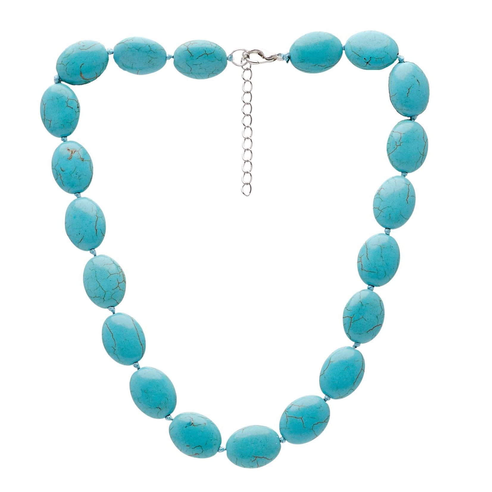 Treasure Bay Collana In Pietre Preziose Naturali 48 Cm – Blu, Verde, Rosa, Agata, Turchese, Lapislazzuli