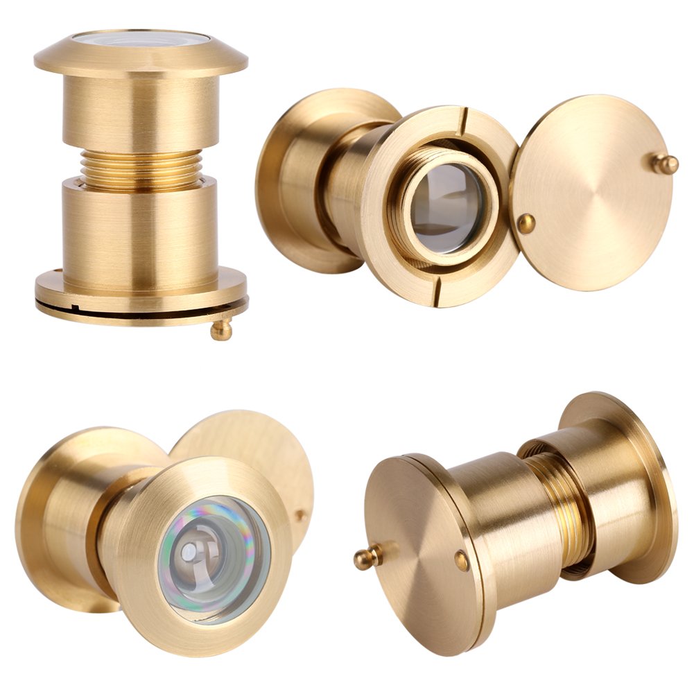 Judas de 28 mm judas de porte de Large Angle de Visualisation Visionneuse de Porte Antivol avec Cache de Protection pour 35 mm-60 mm Épaisseur de Porte (Golden)