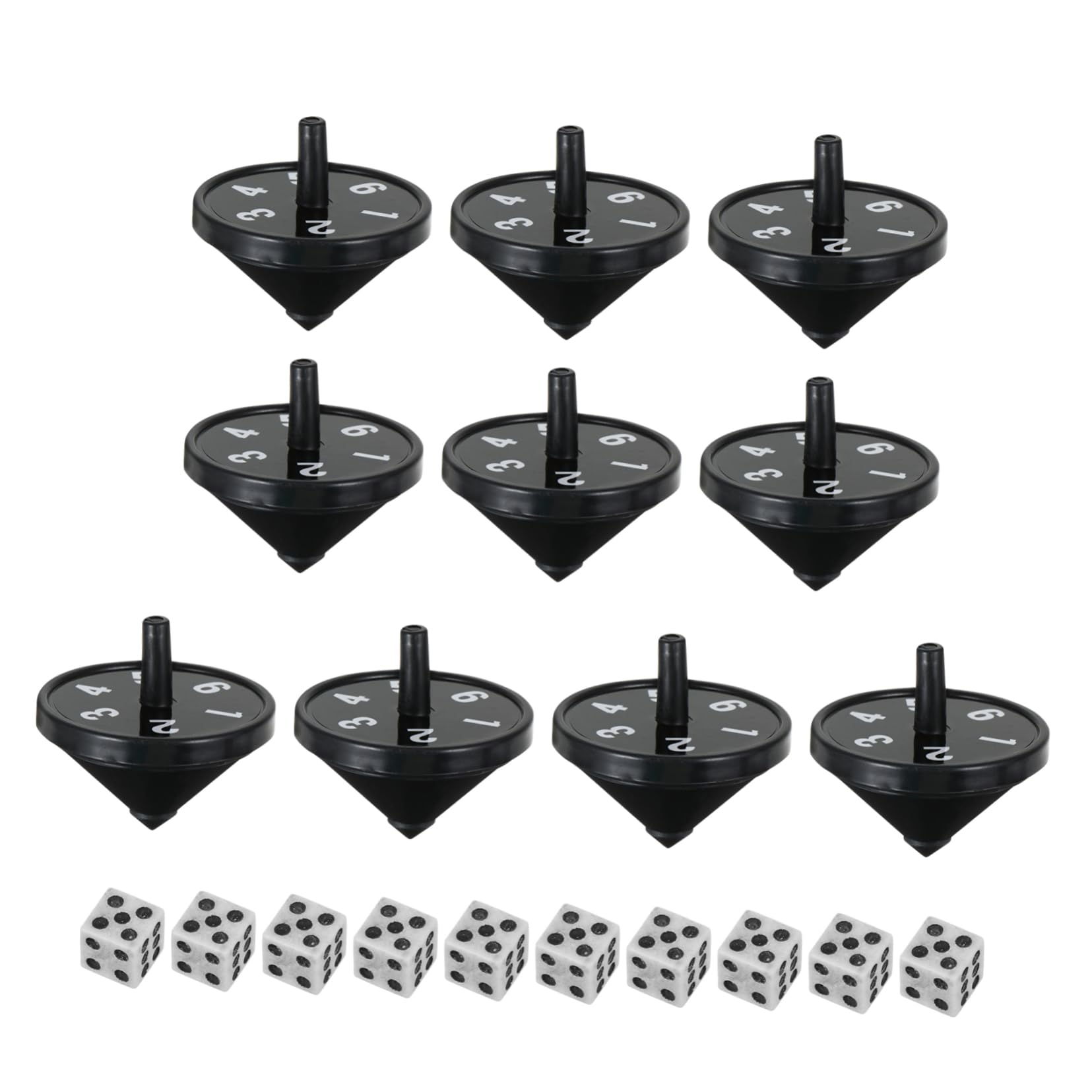 BESTonZON Gyroscope Tops 10 Pcs Set Black Great for Stage Performances and Parties