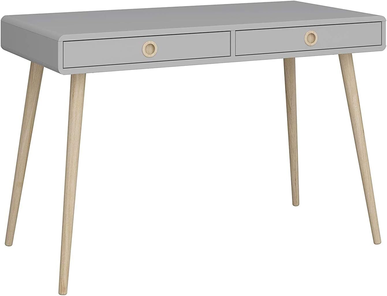 Steens Schreibtisch Soft Line, Computertisch, Bürotisch mit 2 Schubladen, (B/H/T) 114 x 57 x 57 cm, MDF, wei? (Color : Grau)