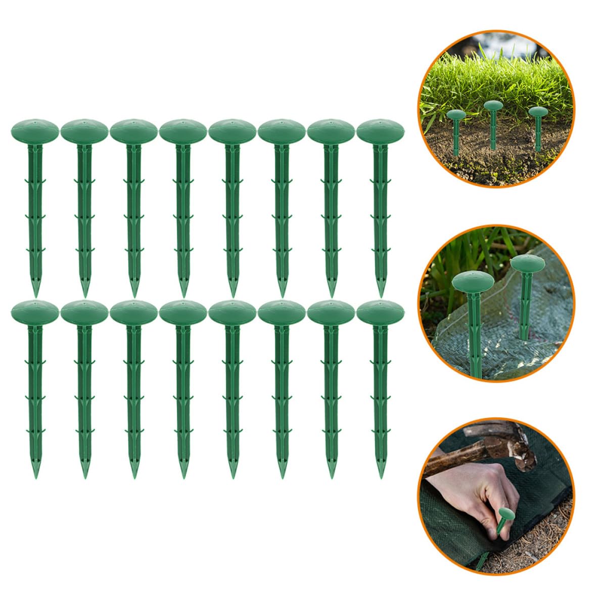 Didiseaon Picchetti da Giardino Resistente e Non Facile da Rompere per Fissaggio Telo Pacciamatura in Plastica Verde 150 Pezzi per Uso Esterno e Giardinaggio