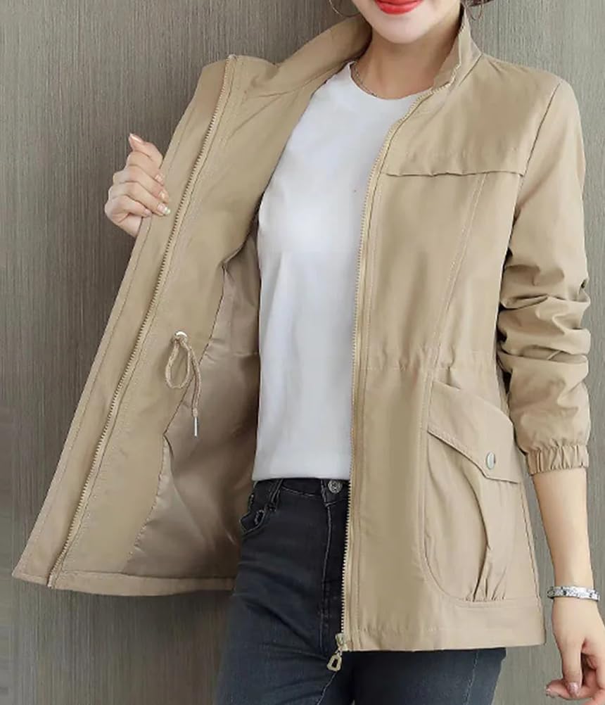 shownicer Cappotto Donna Primaverile Trenchcoat Classico Giacca Autunnale Cappotto Vintage Elegante Trench Maniche Lunghe Traspirante Coat con Tasche