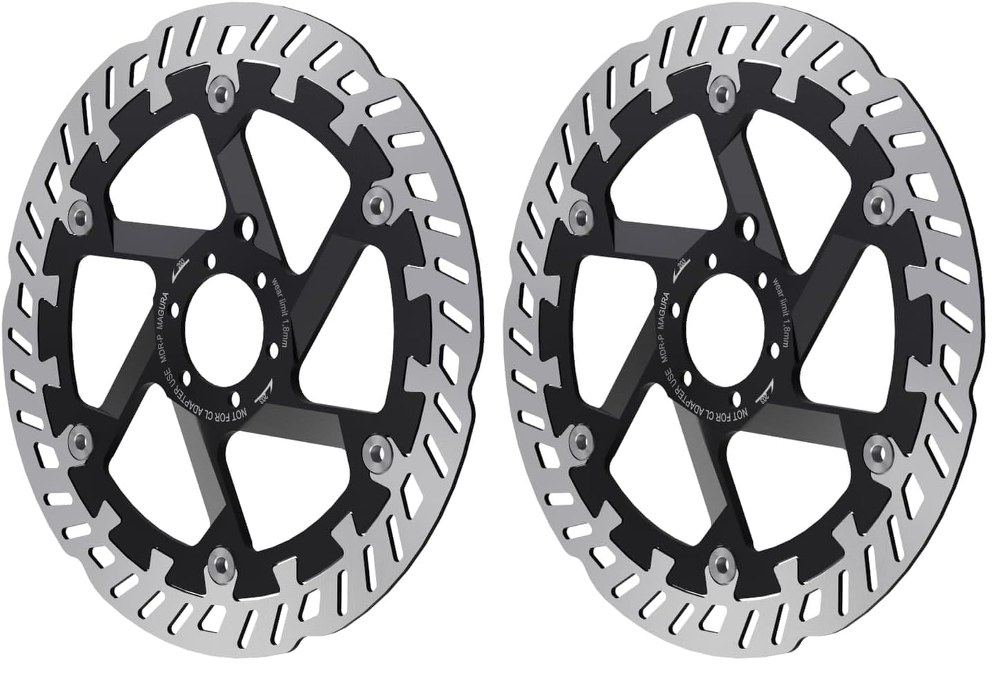 Magura MDR-P Bremsscheibe 6-Loch Fahrrad MTB Ebike Bremsscheibe mit 6 Schrauben,Durchmesser 203mm (Packung mit 2)