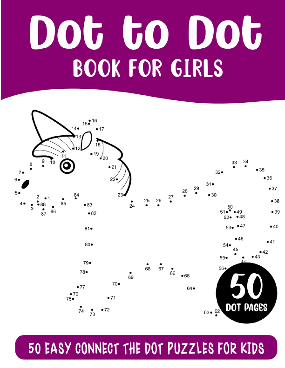 Dot to Dot Book for Girls: 50 Connect the Dots Puzzles Activity Book ...