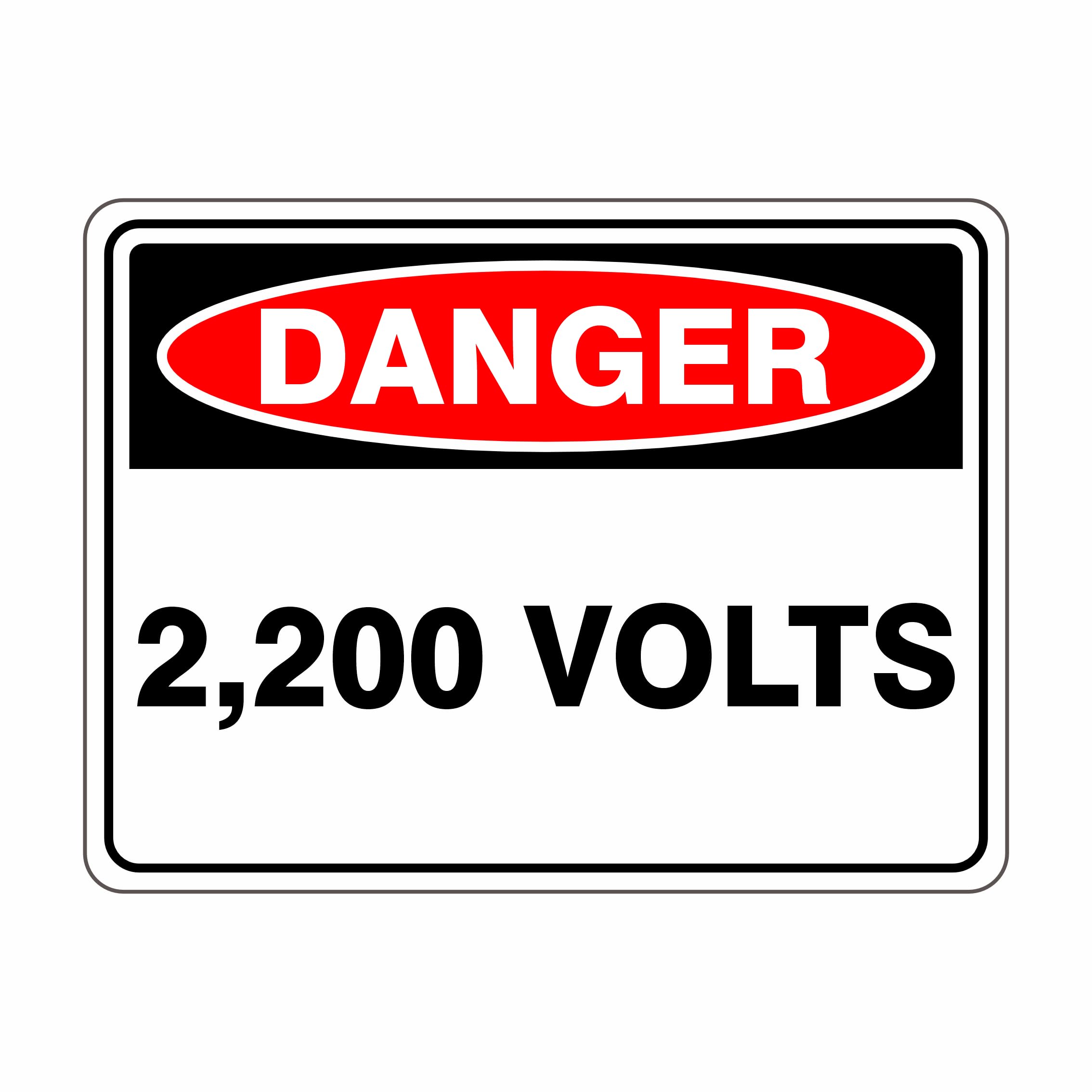 2200 Volts Danger Signs Metal Tin Sign 8 x 12 inch for Industrial & Commercial