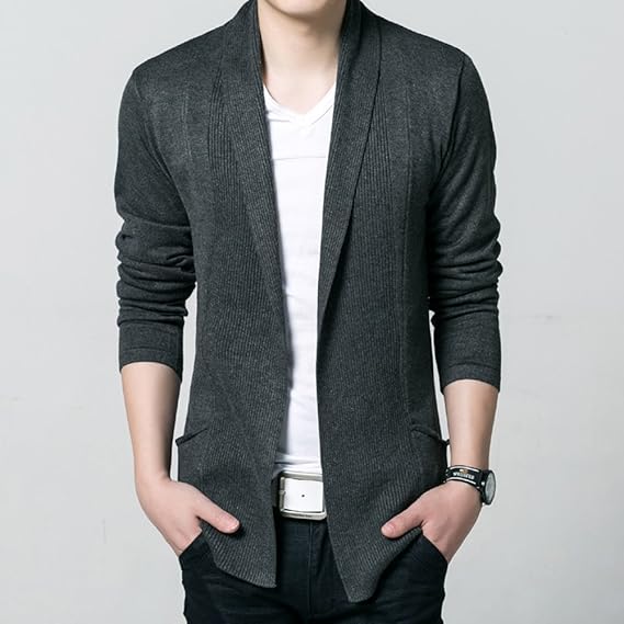 Amazon チーアンtiann メンズ カーディガン 羽織 襟付き ニットカーディガン カーデ ストレッチ コットン 着回し ジャケット風 カーディガン 通販