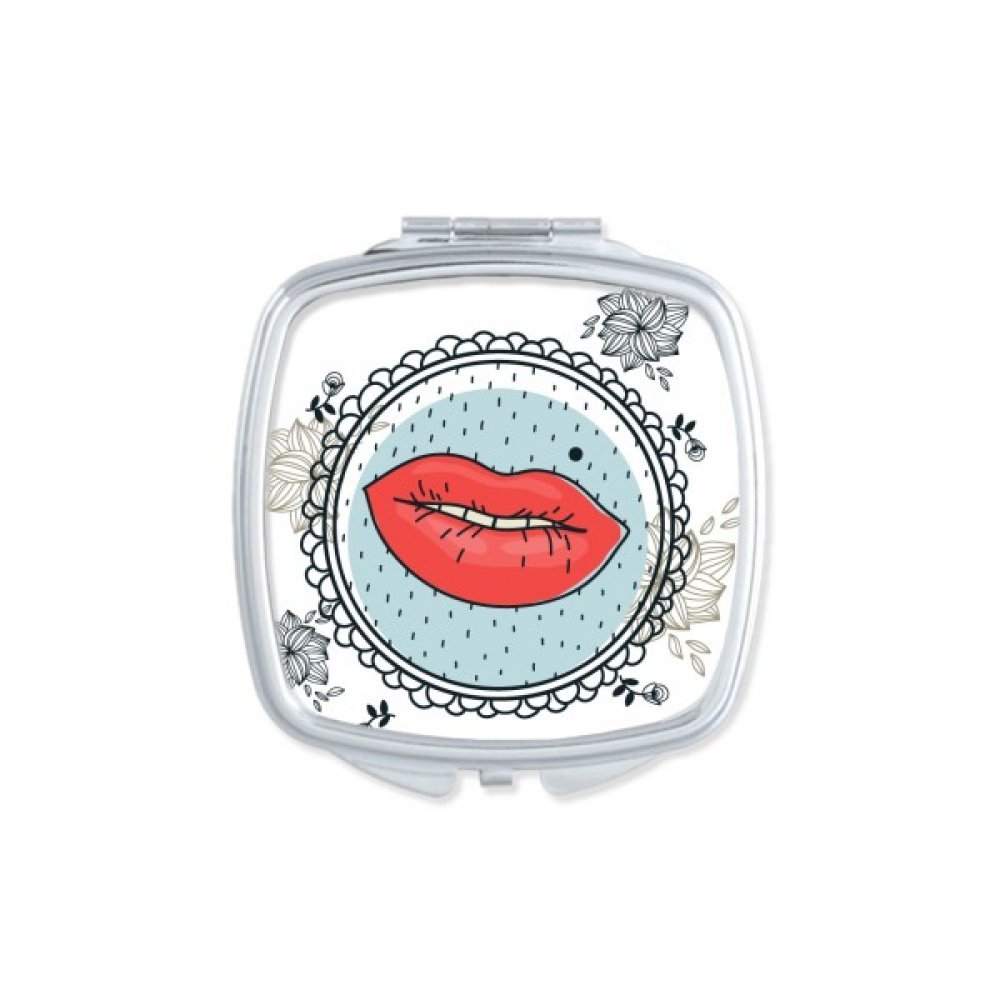 Miroir à la main compact carré résout le problème des retouches maquillage sans miroir précis