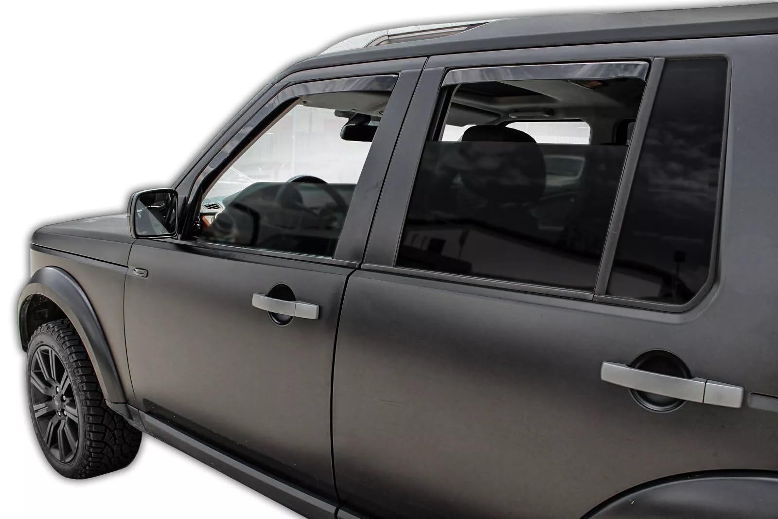4 szt. Przezroczyste deflektory przeciwdeszczowe do przednich i tylnych szyb samochodowych kompatybilne z Land Rover Discovery 3/4 (2005-2016)
