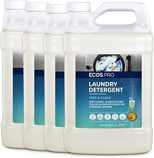 Earth Friendly Products Proline PL9764/04 ECOS Free and Clear Liquid Laundry and Microfiber Detergent, 1 Gallon Bottles (Case of 4)