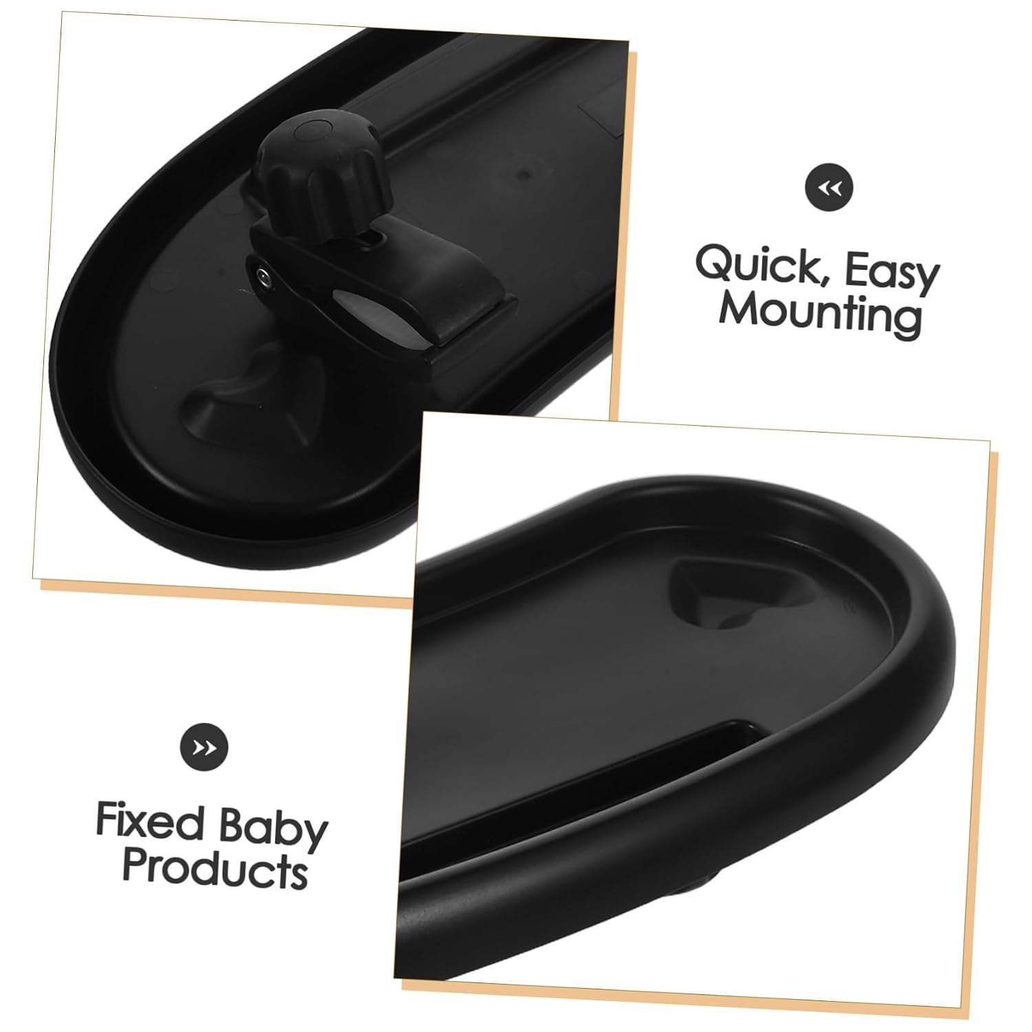 GLEAVI Stroller Snack Tray with Detachable Phone Holder and Organizer Portable Stroller Accessory for Travel Black