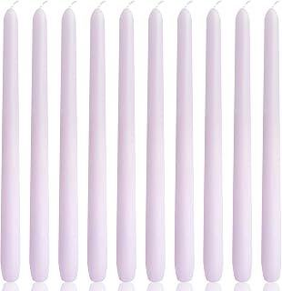 10 Inch Pale Purple Taper Candles, 10 Pack Unscented Candlesticks for Dinner Wedding Christmas Seasonal Celebration and Home Decoration