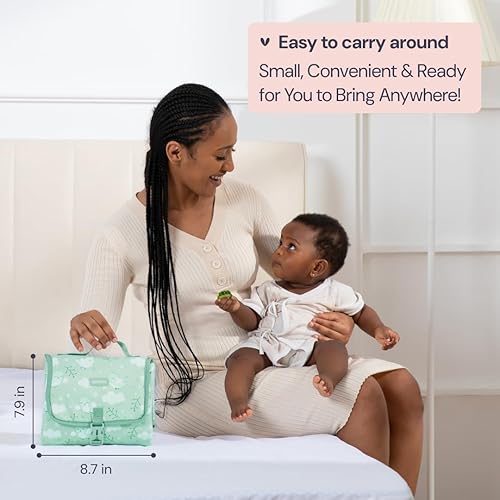 Miniatura 2 de BabbleRoo Cambiador para bebé, cómodo cambiador portátil, compacto, cabe en cualquier bolsa de pañales, ligero y suave con bonitos diseños,