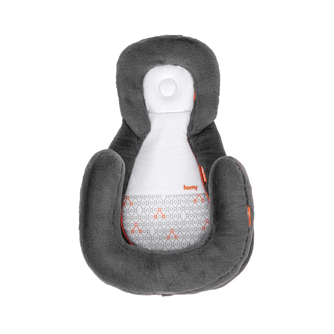 Gezenbebe Homy Baby Nest Lounger for Sleeping, Newborn Support Pillow Co-Sleeping and Portable with Bag for Infants, Soft Washable Cushion,%100 Cotton Breathable, Charcoal