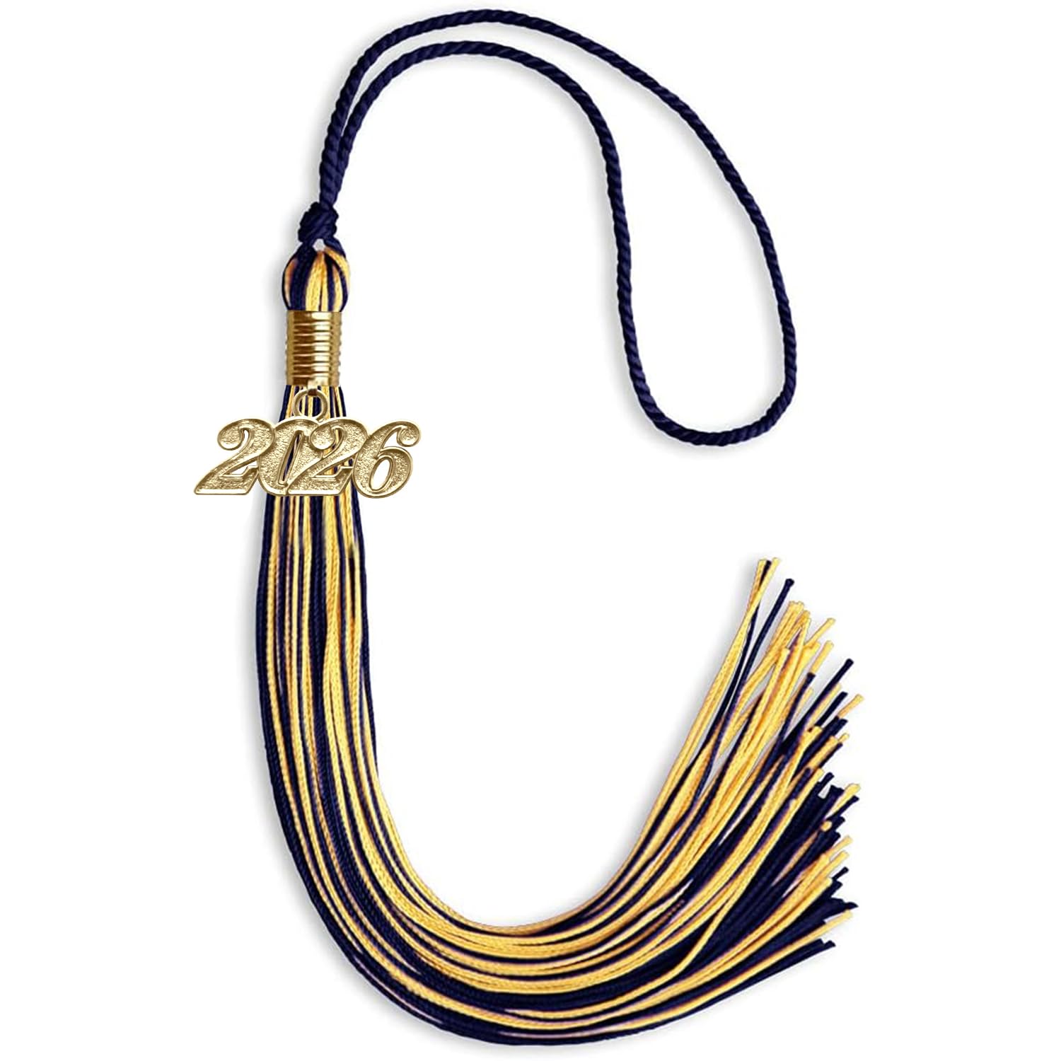 Endea Graduation Mixed Double Color Tassel with Gold Date Drop (Navy Blue/Gold, 2026)
