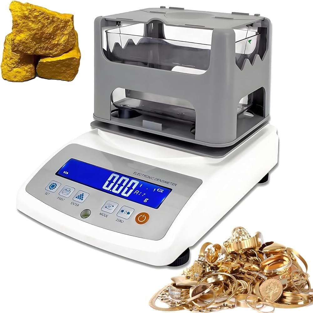 SENJINGHUA Digital Gold Testing Kit - Automatic Density Meter (300g/600g/1200g Capacity) for Gold, Silver, Platinum & Plastics | 0.005g Precision Detection(Color:600a)