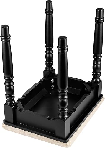 Miniatura 8 de URFORESTIC Taburete de tocador de madera de roble, moderno taburete de maquillaje con superficie de asiento cóncavo, capacidad de 300 libras, fácil