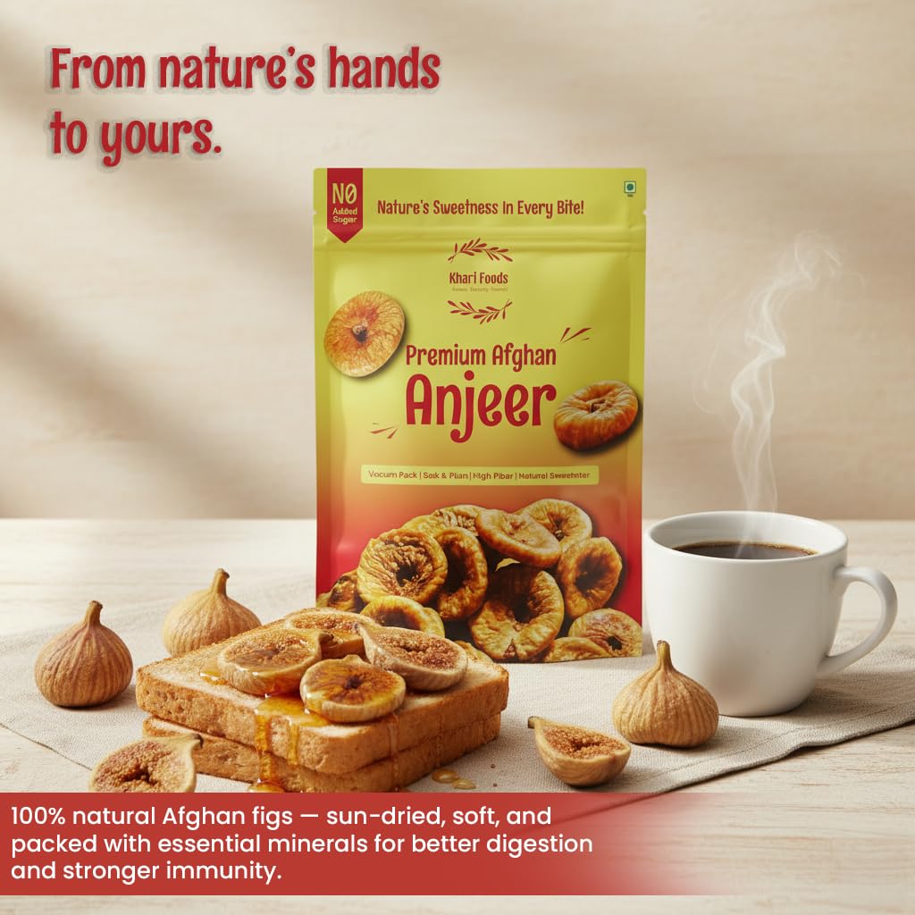 Khari Foods Premium Afghan Figs, Vacuum Anjeer Dry Fruits, High Fiber, Immuntiy Booster, No Added Sugar 4