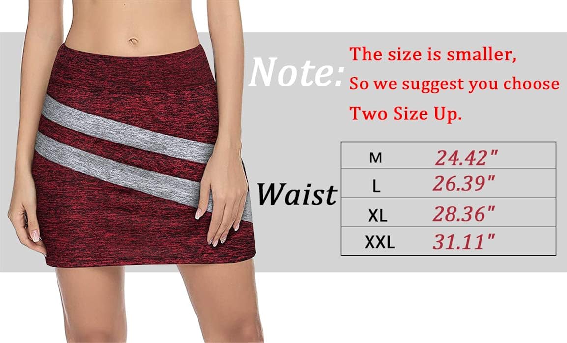Misswor Womens Athletic Golf Tennis Skort Running Sports Workout Skirts Inner Shorts : Sports & Outdoors