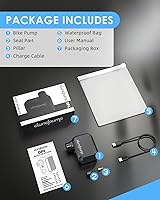 Vista 8 de Mini bomba de bicicleta, bomba eléctrica para neumáticos de bicicleta máx. 100 PSI, bomba de aire portátil para bicicleta con válvula Presta