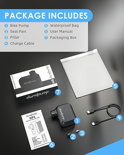Miniatura 8 de Mini bomba eléctrica para bicicleta, pequeña bomba de bicicleta de máximo 100 PSI, inflador de neumáticos portátil para bicicleta con válvula Presta