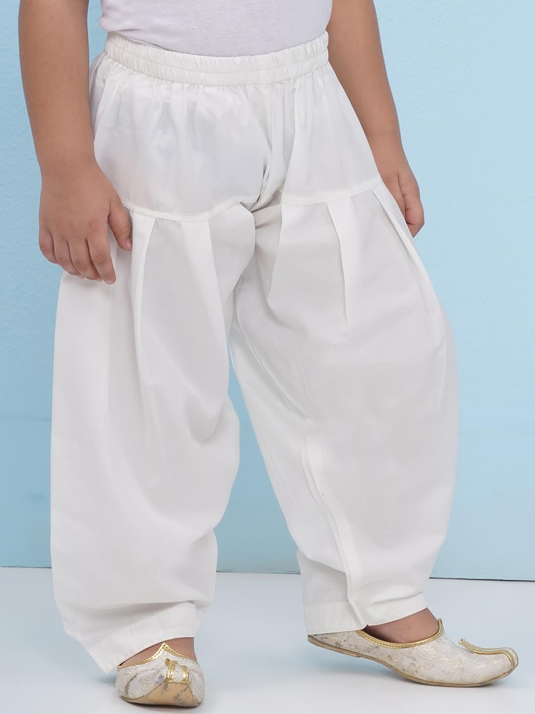 AJ DEZINES Kids Ethnic Wear Solid White Pajama Pant For Boys (PJ-001-WHITE-5) - Image 2 thumbnail
