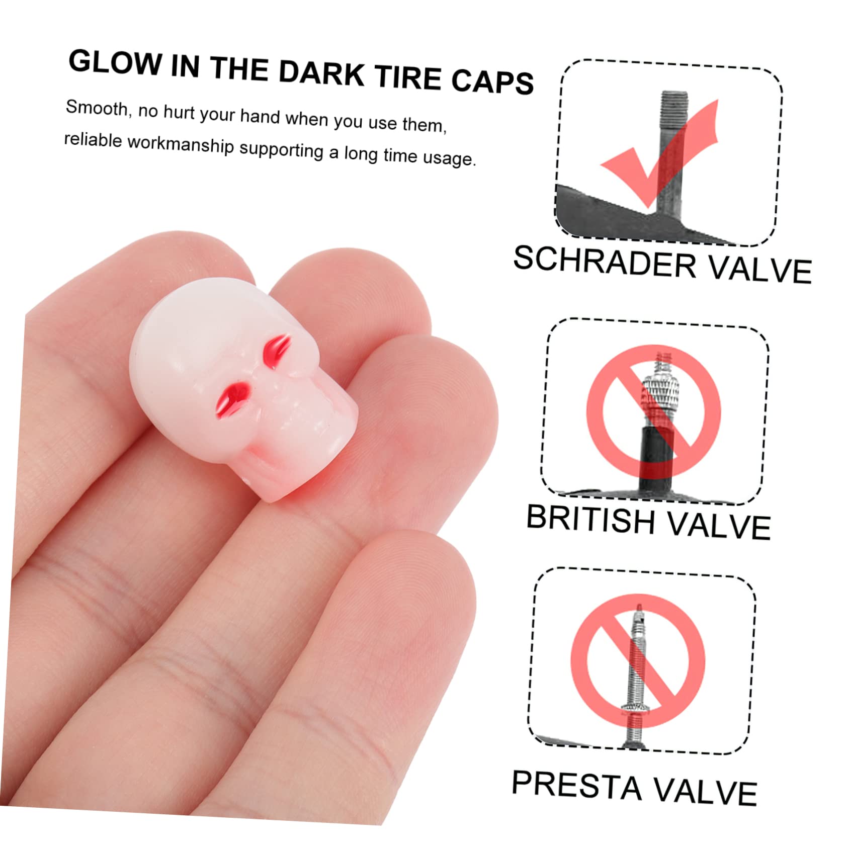 Gatuida 80pièces Capsules De Valve De Pneu Fluorescentes Forme De Crâne Lot de Bouchons Universels pour Voitures Et Vélos Décoration Nocturne pour Jantes