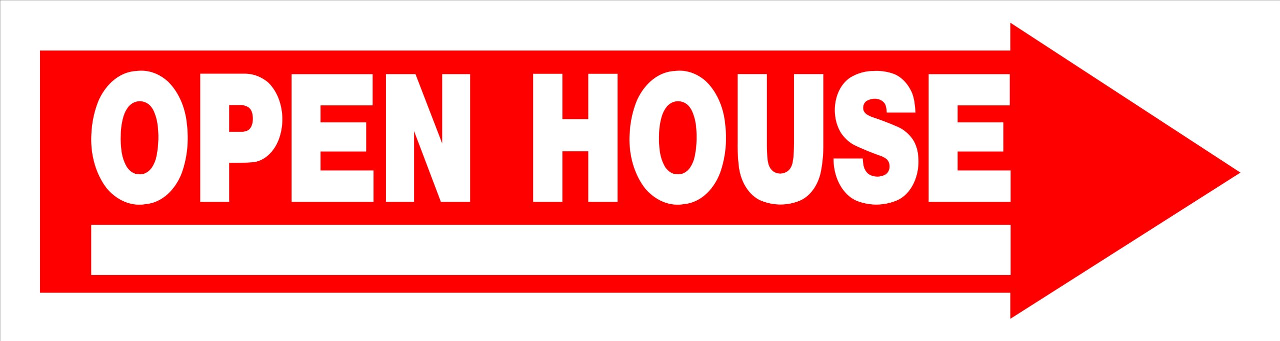 Hillman 842232 Open House Arrow Sign with Space for Fill In includes H-Wire Mounting Bracket, Red and White Corrugated Heavy Duty Plastic, 6x24 Inches