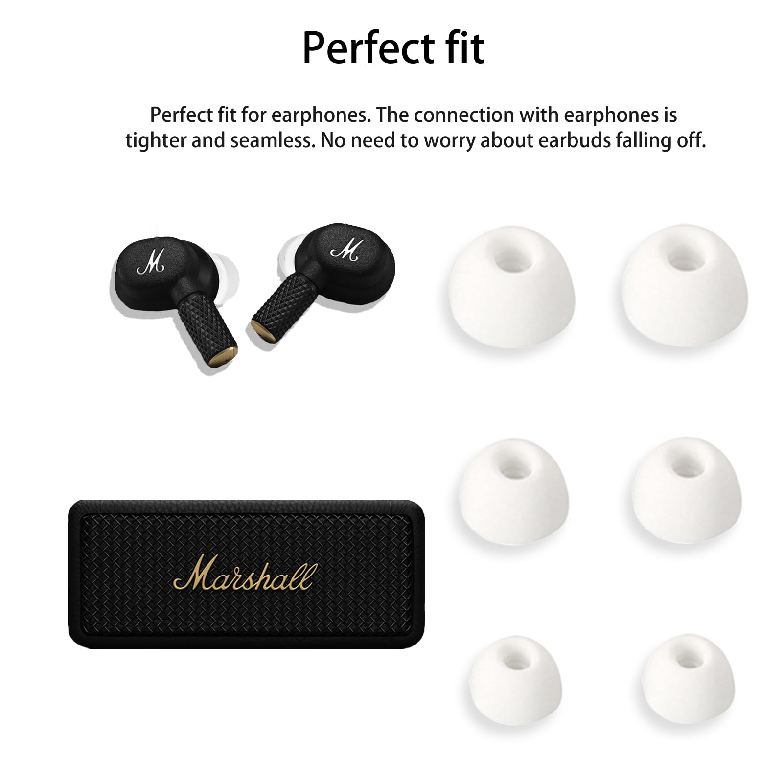 Amazon | [3組] Marshall Motif II用イヤーチップ、NOUKAJU シリコン