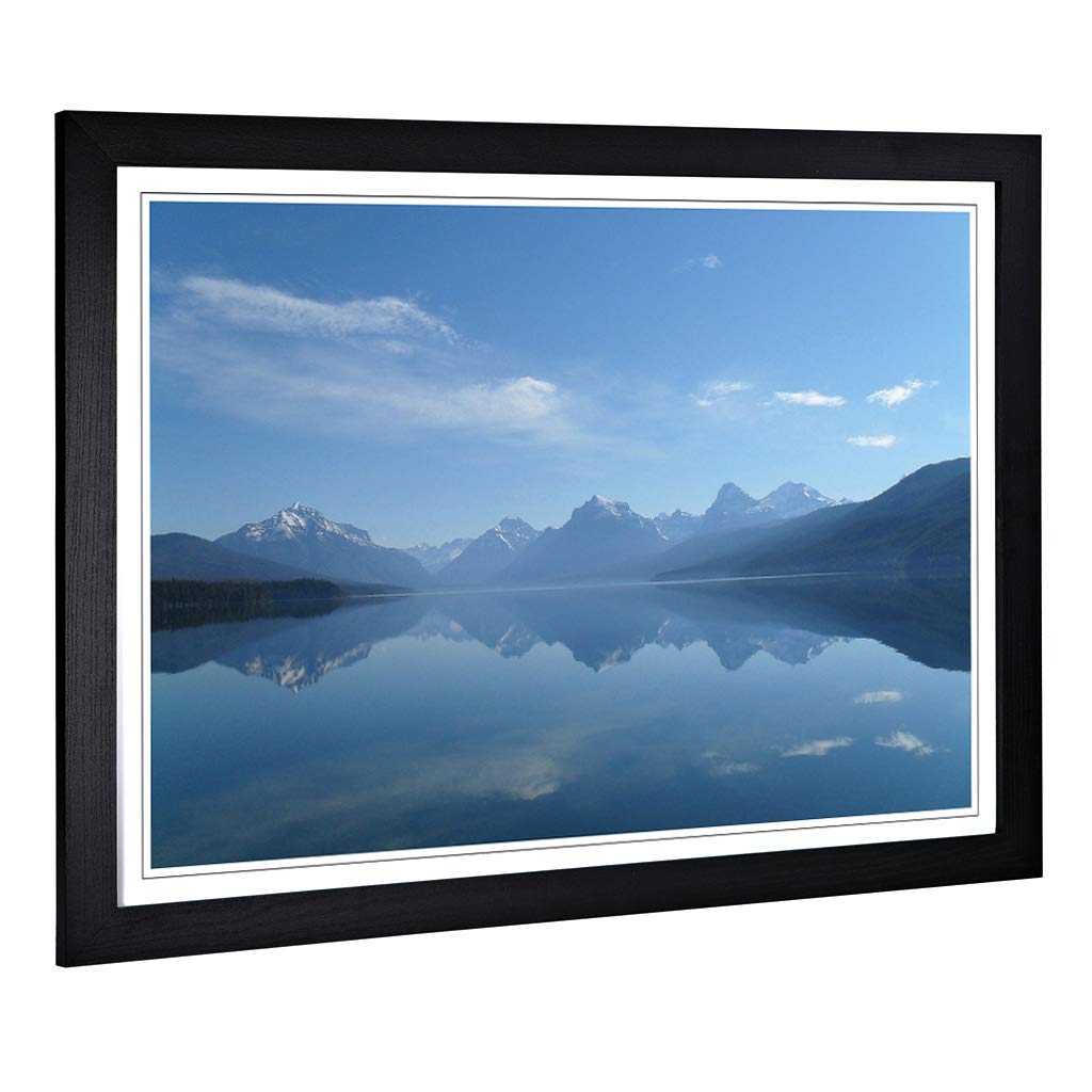 Big Box Art Framed Print of Landscape Montana Lake USA Design | Wall Art Picture | Home Decor for Kitchen, Living, Dining Room, Bedroom, Hallway, Office, Black, A2 / 24.5x18 Inch / 62x45cm