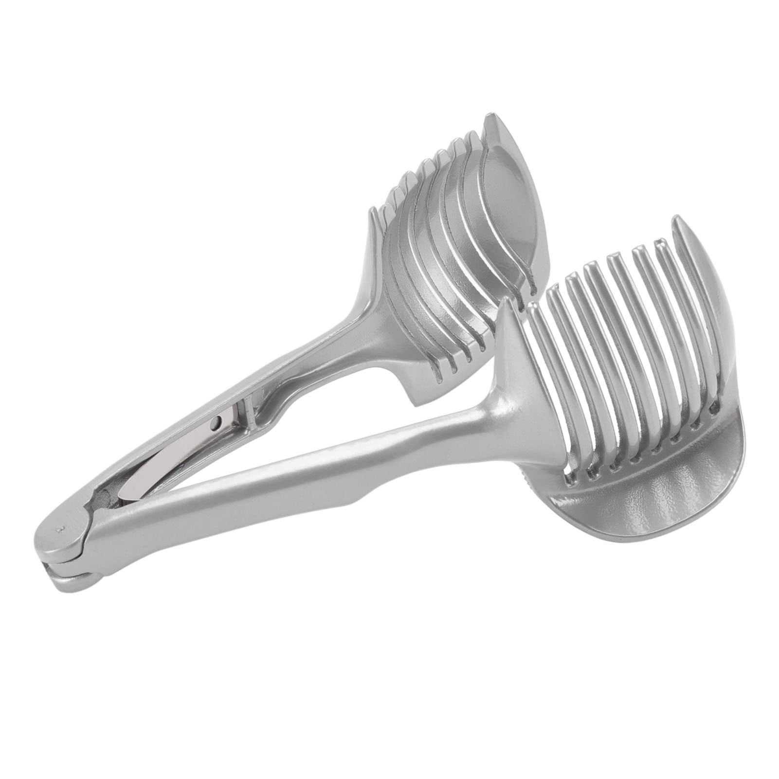 Onion Slicer,Tomato Slicer Lemon Cutter Multipurpose Handheld Round Fruit Tongs Stainless Steel Onion Holder Easy Slicing Kiwi Fruits & Vegetable Tools Kitchen Cutting Aid Gadgets Tool