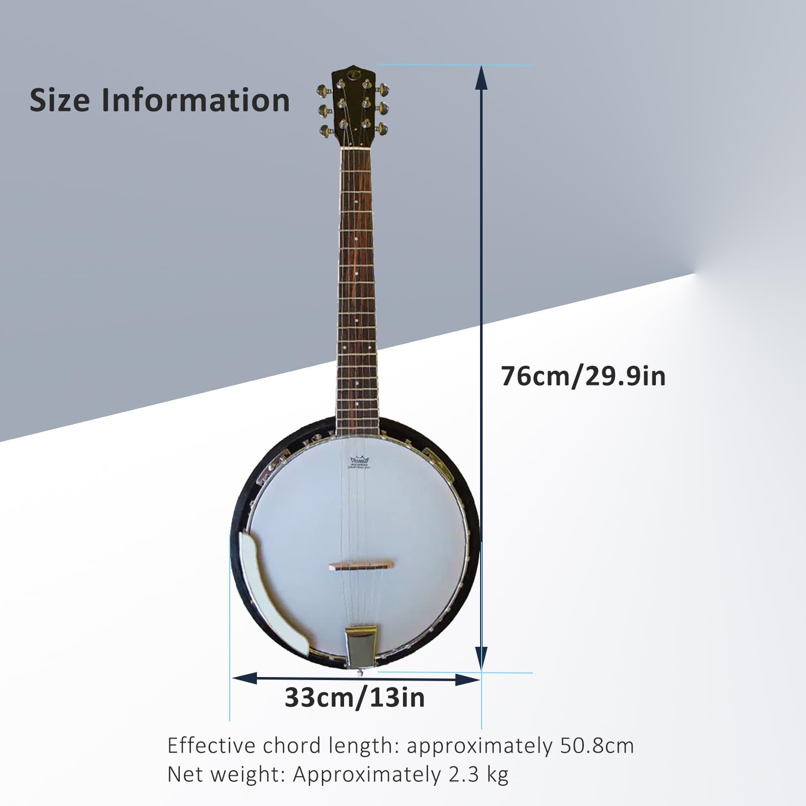 Banjo Acustico-Elettrico a 6 Corde, Banjo-Chitarra, per Principianti, Bluegrass, Folk, Country E Rock, da Viaggio