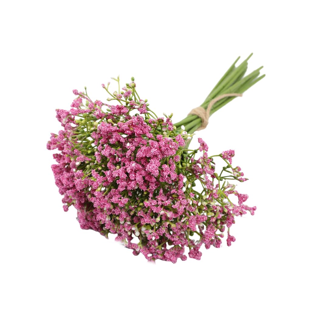 LIXSAZSE 12 Pieces Artificial Flowers Gypsophila Babysbreath Self-Assembly Bride Bouquet Plastic Home Arrangement Photo Props