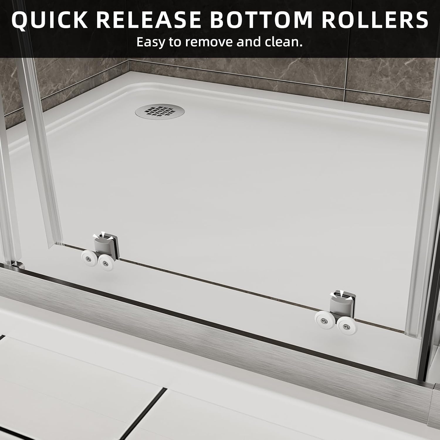 ACE DECOR Corner Shower Enclosure, 36" D x 36" W x 72" H, 1/4" (6mm) Clear SGCC Tempered Glass, Double Sliding Shower Door in Brushed Nickel Finish, Framed Glass Corner Shower Doors