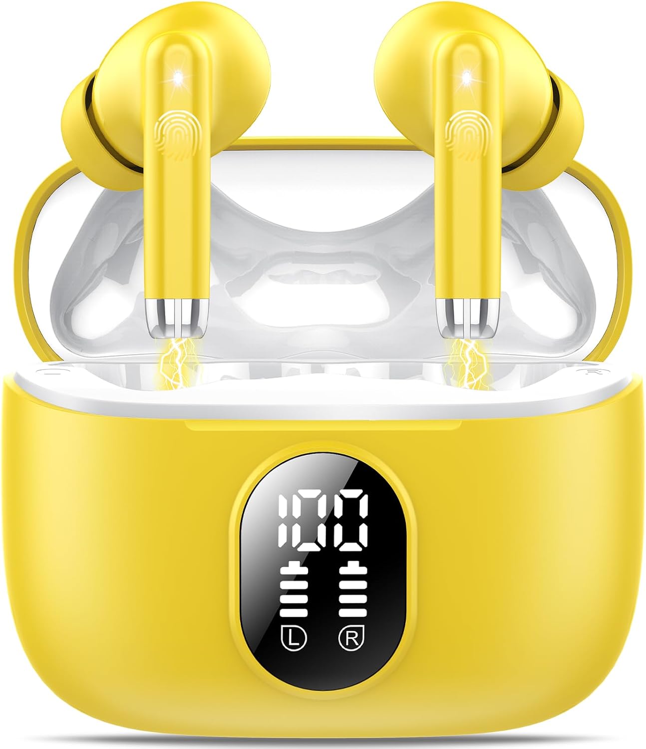 QXQ S26 Cuffie Bluetooth, Auricolari Bluetooth 5.4 con ENC Riduzione Rumore | 6D Stereo Cuffiette Bluetooth, 40 Ore Cuffie Wireless In Ear, IP7 Impermeabili Headphones, Display LED, USB-C, Touch Control