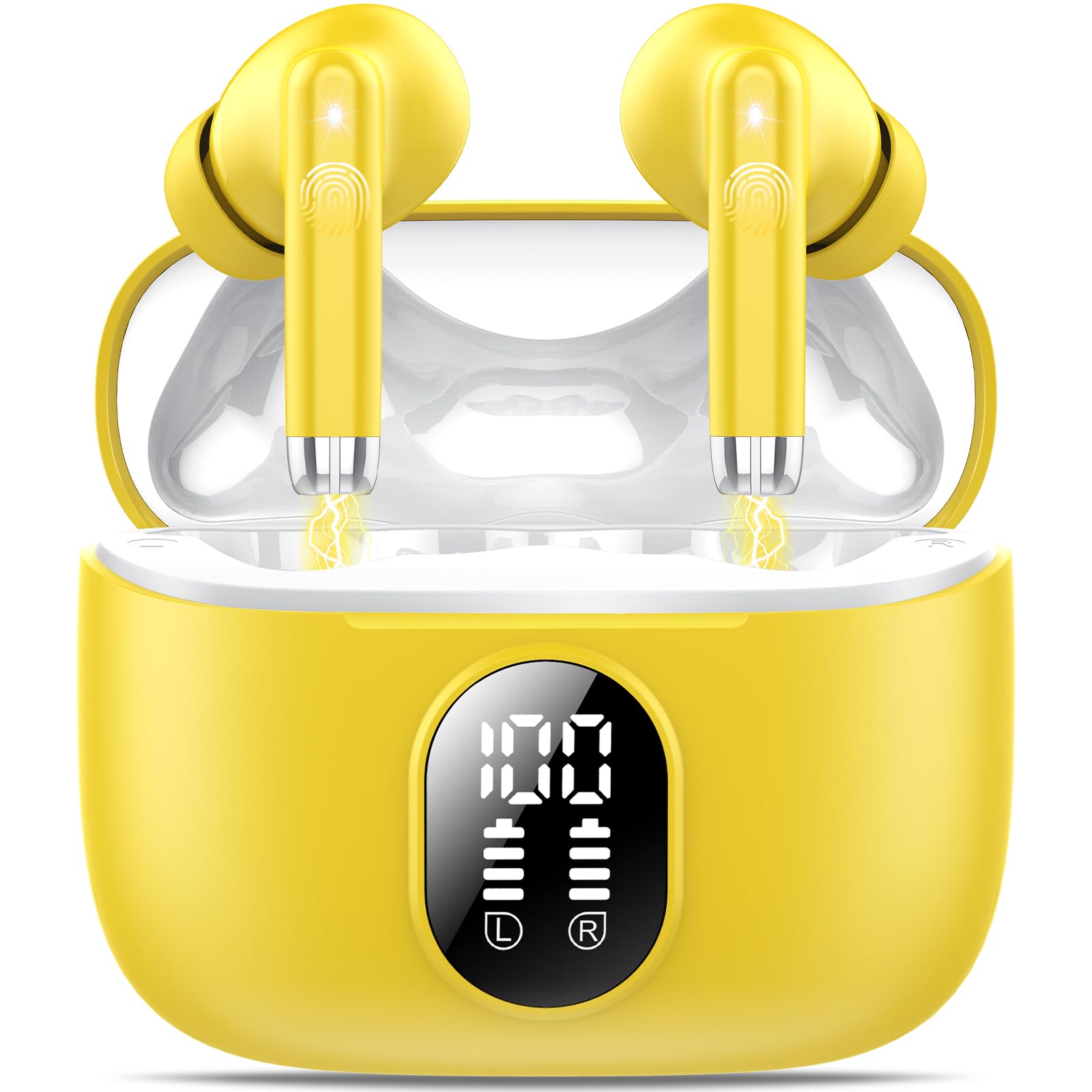 QXQ Bluetooth Kopfhörer, Neue Kopfhörer Kabellos Sport In Ear Bluetooth 5.4 Headphones mit 4 Mics, 40 Std Kabellose Kopfhörer Tiefer Bass, Noise Cancelling Earbuds Kompatibel Android iOS