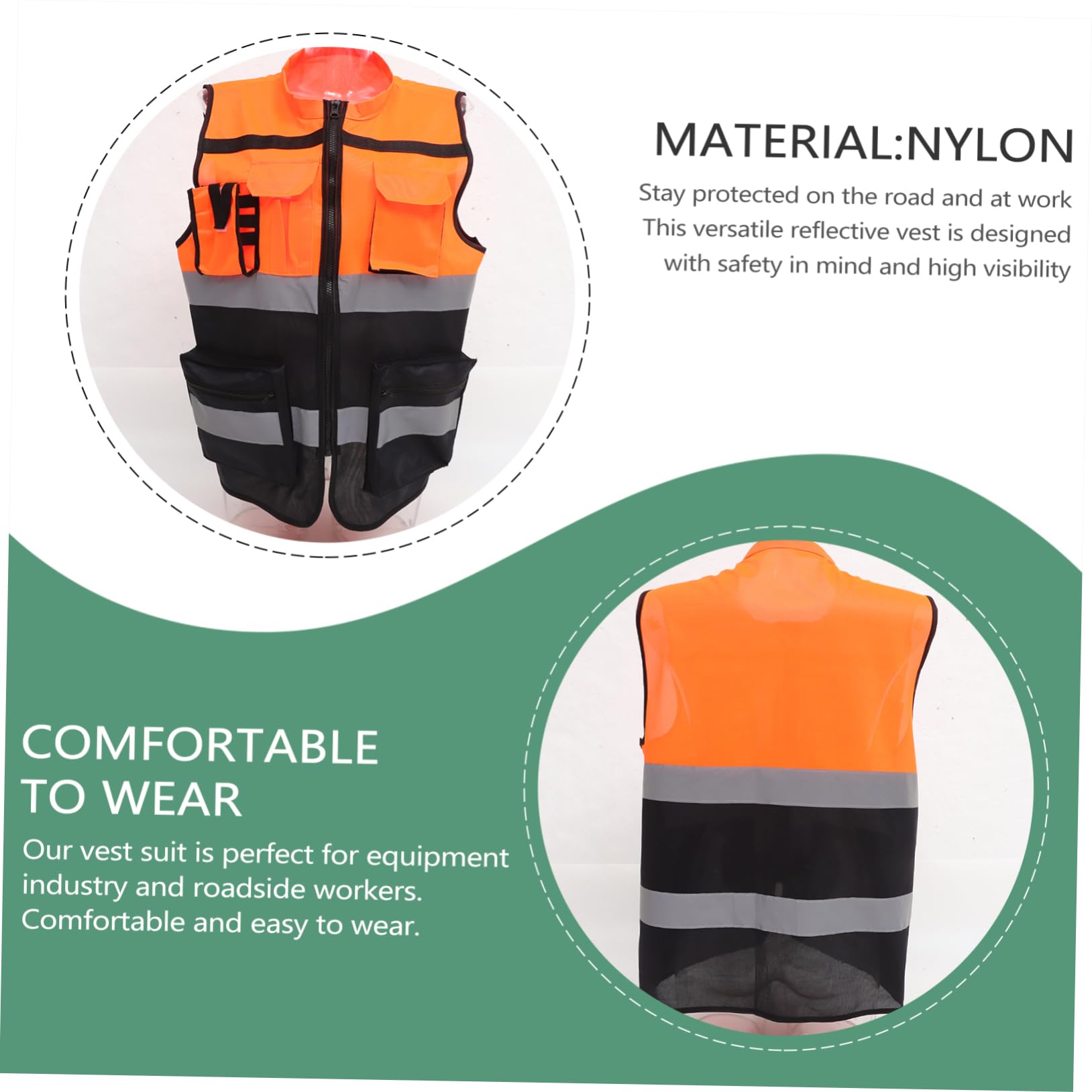 10 Pièces gilet réfléchissant Running Vest Black Sécurité visible élevée Bleu réfléchissant protecteur néon pour courir gilet de cyclisme de nuit Sécurité des gilets tissu en nylon