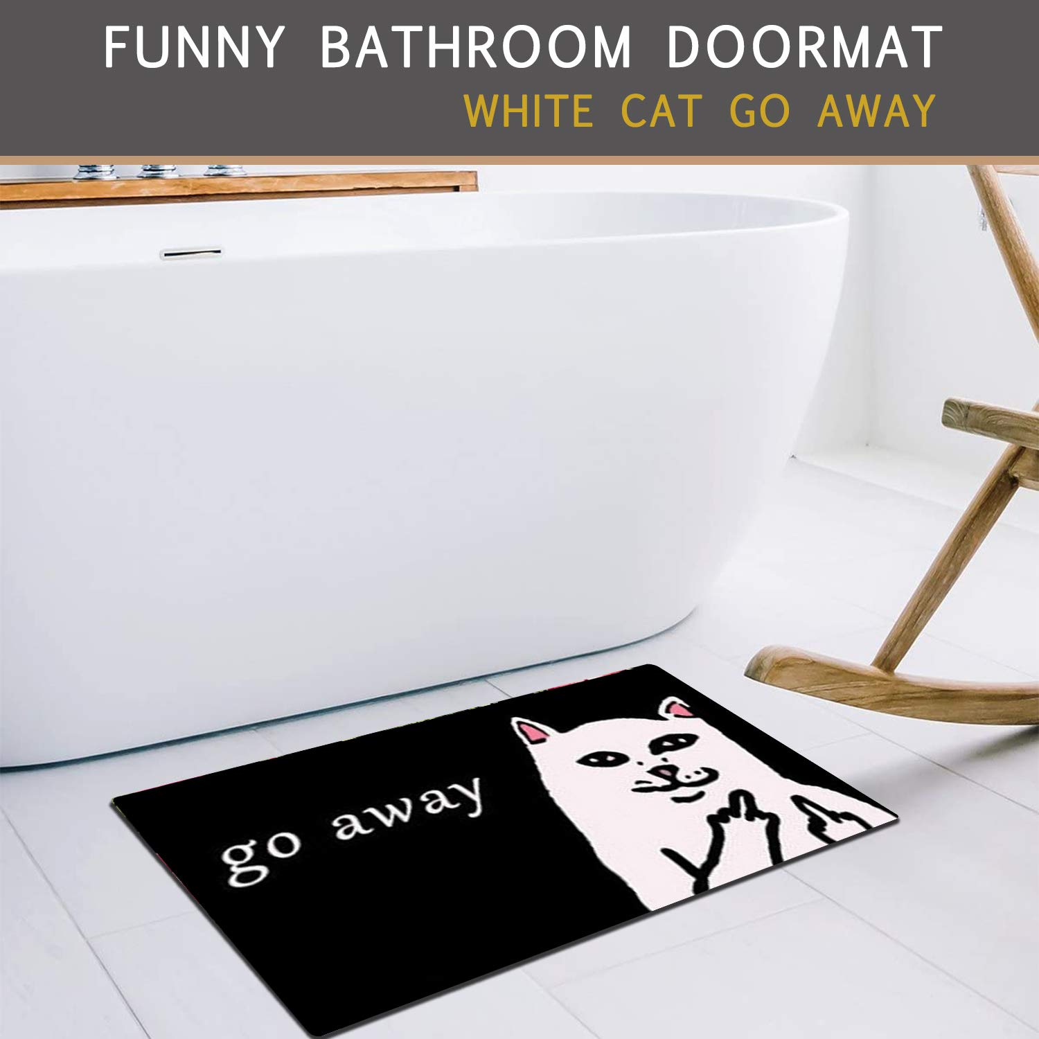 Buy White Cat Go Away Entrance Doormat Mat Rug Cover House Doormat