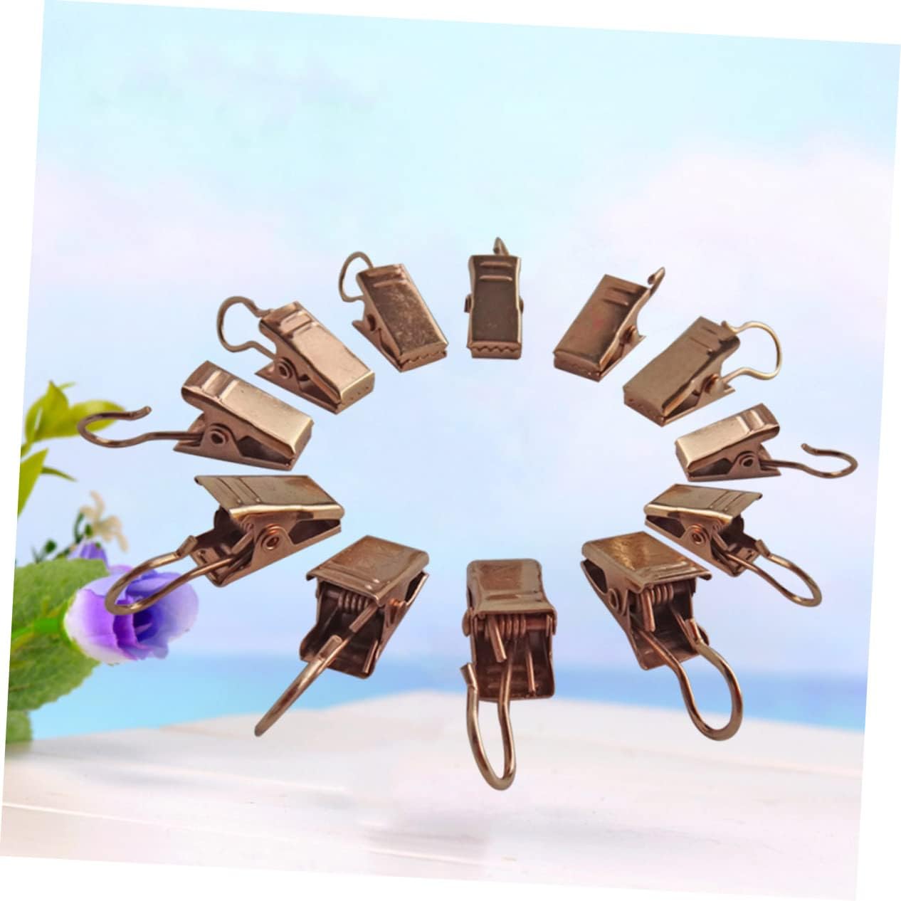 30pcs Drapery Iron Skid Clips Light Golden Curtain Clip for Easy Installation and Secure Hanging of Curtains and Drapes