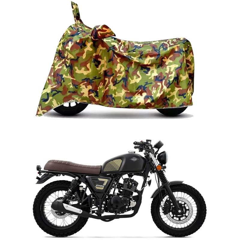 Image of Waterproof 100% PVC Coated Full Bike Scooty Two Wheeler Body Cover Compatible for Keeway SR125 STD /UV-Rays /Heat Protection /Birds Dropping /Scratchproof /Dust Proof [6X6 Jungle Print]