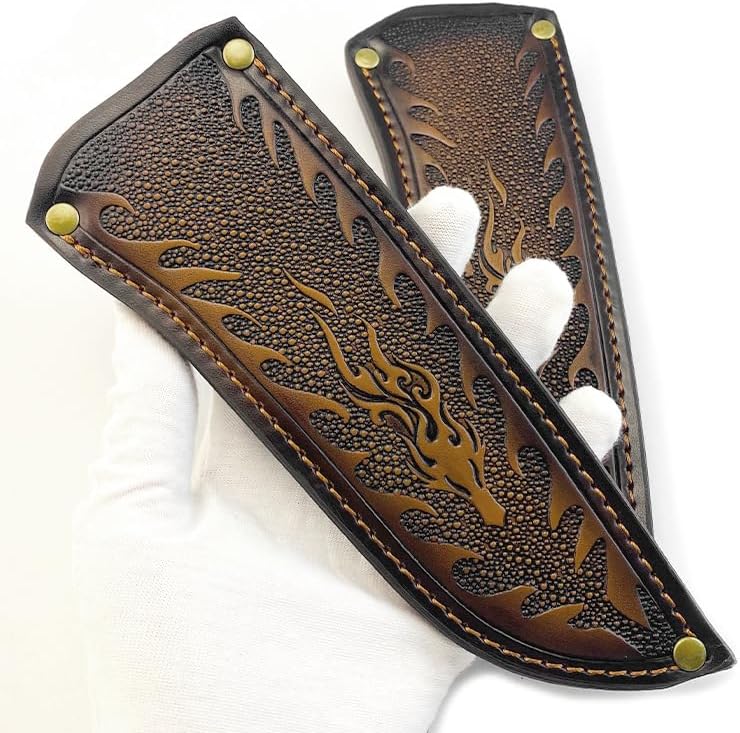 1PC Knife Sheath, Top-layer Cowhide Protective Case for Belt is Suitable for Outdoor Search, Rescue, Camping, Hiking