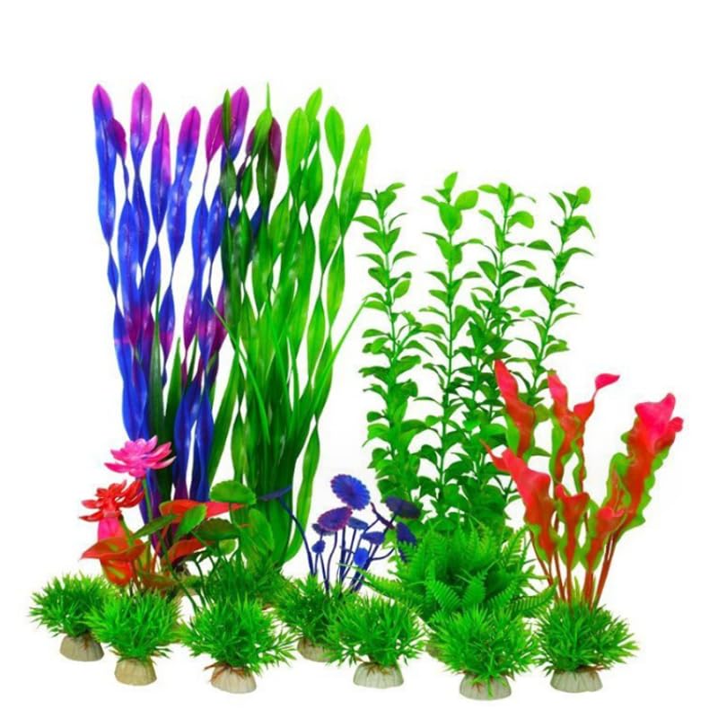 Materiale di Alta Qualità: le piante acquatiche simulate sono realizzate con materiali ecologici in PVC che non influiscono sulla qualità dell'acqua.le decorazioni acquario sono atossiche e inodore e non sbiadiscono facilmente e inquinano la qualità dell'acqua.La base è realizzata in ceramica La ceramica è fatta di argilla e vari minerali naturali dopo la frantumazione e la miscelazione.È atossica e innocua，ha una buona stabilità nell'acqua e non verrà ribaltata dai pesci che nuotano nell'acqua.
