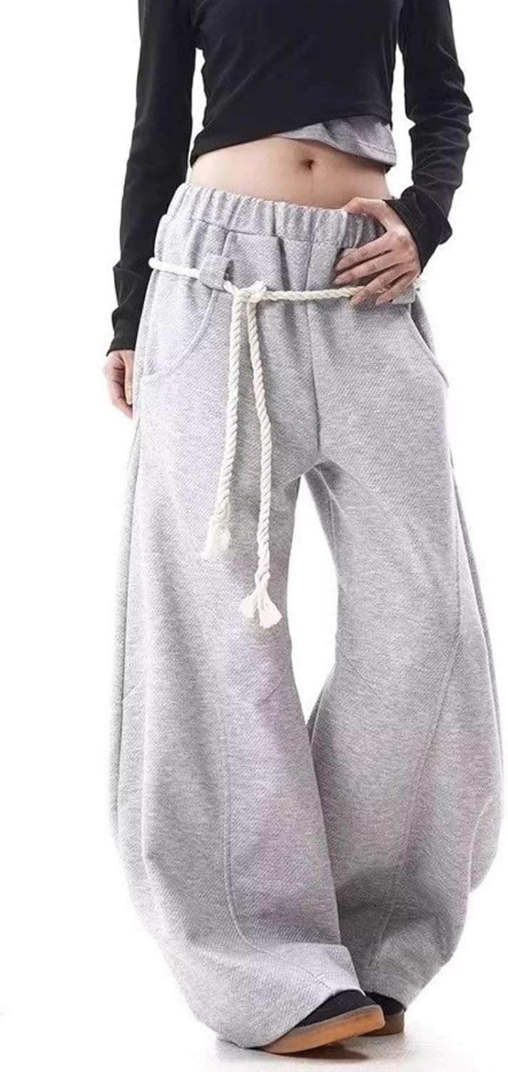 Baggy Sweatpants for Women Men High Waist Wide Leg Sweatpants Oversize Barrel Pants Casual Trousers - Image 2