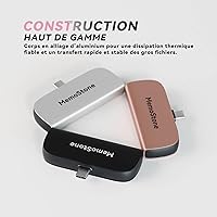 Vista 5 de KingSpec MemoStone 512GB SSD portátil USB-C de alta velocidad 2000MB/s, unidad de estado sólido con interfaz USB 3.2 Gen2x2 20Gb/s, compatible